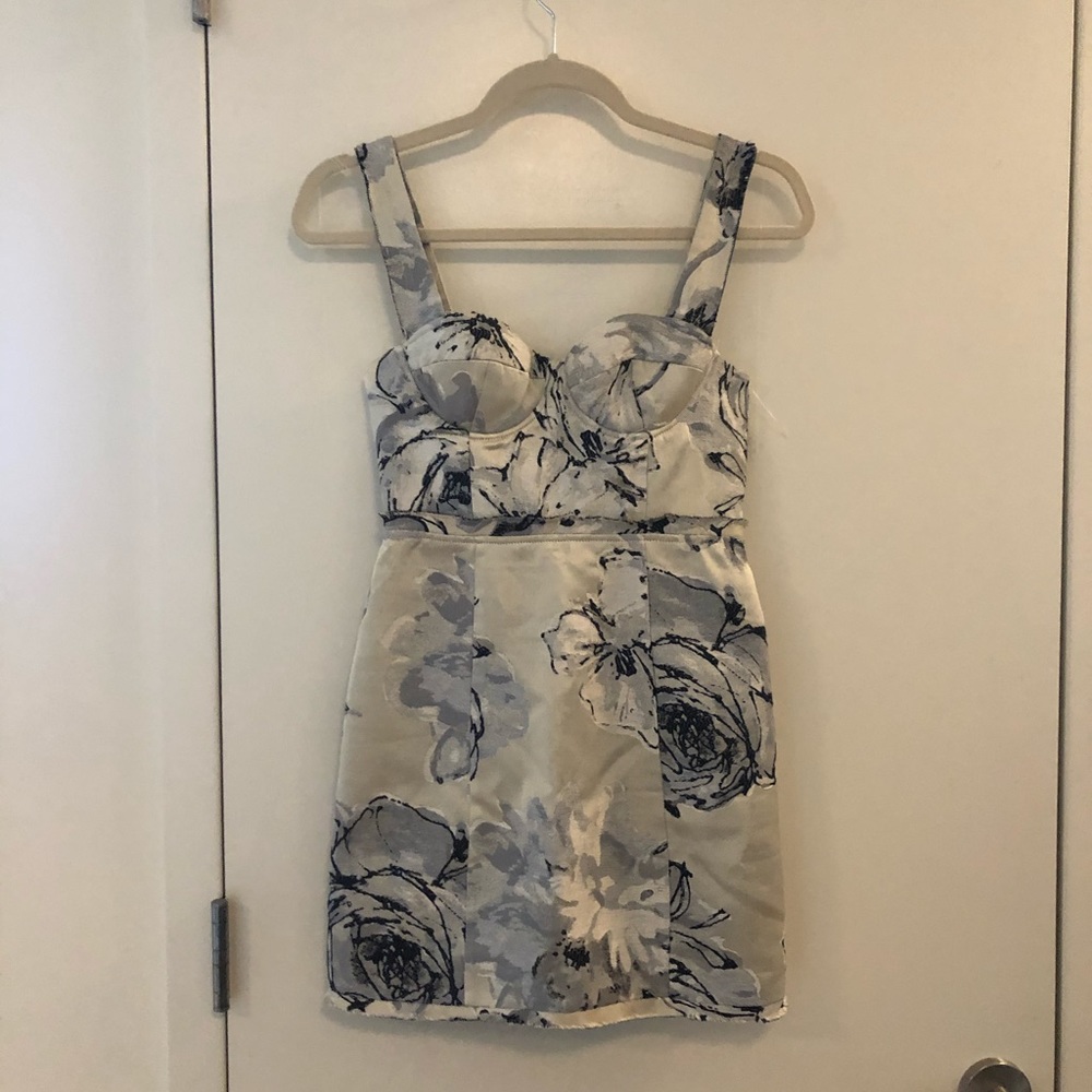 NWOT LPA Metallic Damask Sleeveless Mini Dress